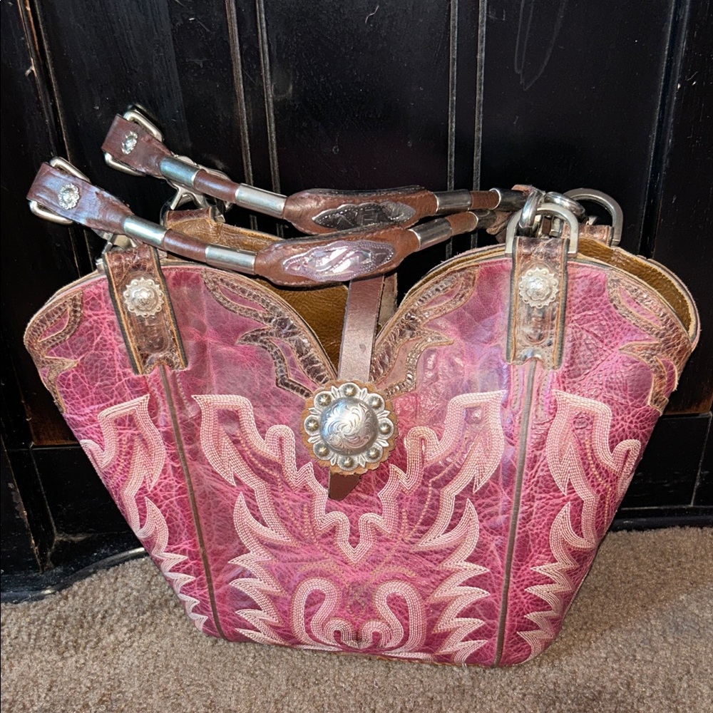 Western Style Pink and Brown Women's Bag TLC - Picture 11 of 13